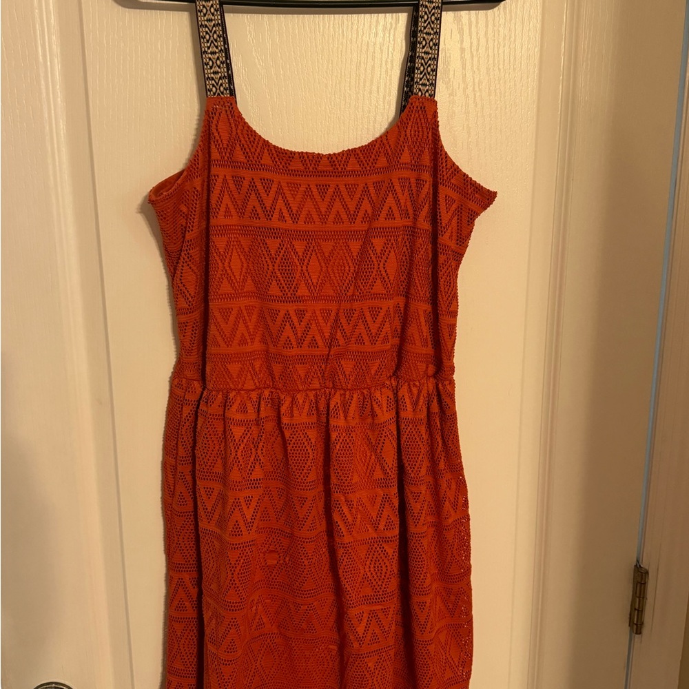 Three Pink Hearts Orange dress